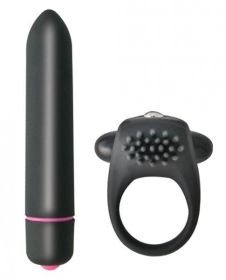 Intense Cockring & Bullet Vibrator Black