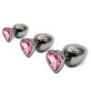 [This product does not support return, please do not purchase return guarantee service]CR-Heart-shaped Gun Color Metal Butt Plug Set Rose Red Base